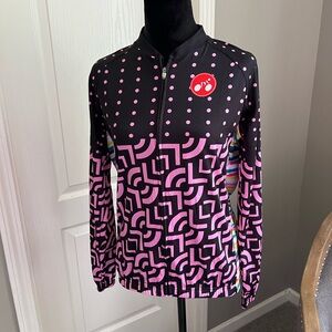 Stylish Black and Pink Patterned Women's Cycling Jacket